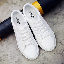 Load image into Gallery viewer, Women sneakers 2019 fashion breathable white shoes woman solid PU sneakers women shoes lace-up female sneakers zapatos de mujer