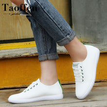 Load image into Gallery viewer, TAOFFEN Women Sneakers White Vulcanized Shoes Lace Up Round Toe Casual Women Shoes Fashion Women Shoes Footwear Size 35-40