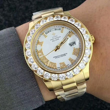 Load image into Gallery viewer, NEW Luxury Gold Big diamond man wrist watch (Red, green, white, blue, gold) dial quartz Stainless steel xfcs men's watch i clock