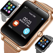 Load image into Gallery viewer, 2019 New Bluetooth Smart phone Watch Men Sport Pedometer Fashion Stainless Steel Smart Watch Support SIM TF Card Camera Android