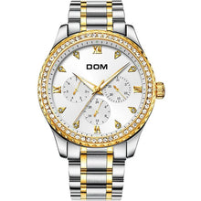 Load image into Gallery viewer, DOM Watches Men Waterproof Stainless Steel Business Luxury Diamond Wrist Watches Sport Quartz Clock Watches Montre Homme