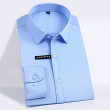 Load image into Gallery viewer, Men's Easy Care Solid Bamboo Fiber Dress Shirts Comfortable Soft Long Sleeve Elastic Non Iron Male Regular-fit Formal Tops Shirt