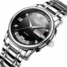 Load image into Gallery viewer, Full Stainless Steel Business Watch Top Brand KINGNUOS Men Wrist Watches Calendar Diamond Date Waterproof Man Quartz Clock Hours