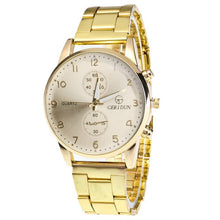 Load image into Gallery viewer, Mens Gold Watches Diamond Dial Gold Steel Analog Quartz Wrist Watch Waterproof box watch band Christmas gift _12.26
