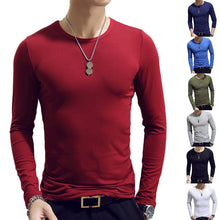 Load image into Gallery viewer, 2020 Spring Autumn Men T-Shirts Long Sleeve O-Neck Casual Fitness Jogging Solid Fashion Tee Basic Running Homme Top Clothing