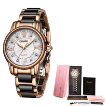 Load image into Gallery viewer, SUNKTA Women Watches Diamond Watch Women Waterproof Ceramics Strap Ladies Wrist Watches Top Brand Clock Relogio Feminino+Box