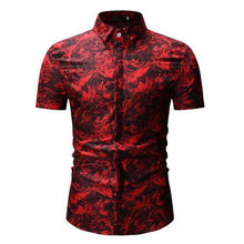 Load image into Gallery viewer, Shirts Men Dress Regular Fit Men's Summer Creative Design Multi Print Turn-Down Collar Slim Fit Short Sleeve Top Shirt Blouse
