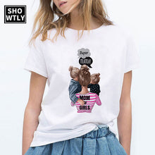 Load image into Gallery viewer, Showtly Super mama mother's love New T Shirt Female oversized Women T-shirt Korean Fashion Clothing Streetwear Vogue T-shirts