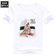 Load image into Gallery viewer, Showtly Super mama mother's love New T Shirt Female oversized Women T-shirt Korean Fashion Clothing Streetwear Vogue T-shirts
