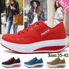 Load image into Gallery viewer, Fashion Women Sneakers Height Increasing Summer Breathable Waterproof Wedges Platform Shoes Woman Pu Leather Casual Shoes Tenis