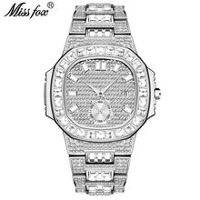 Load image into Gallery viewer, Patek New Luxury Brand Watch Mens Quartz Fashion Wrist Watches Black Diamond Man Baugette Dimaond Wristwatch Male Quartz Clock