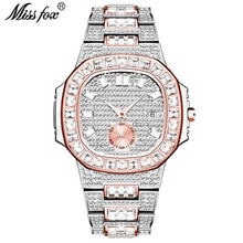 Load image into Gallery viewer, Patek New Luxury Brand Watch Mens Quartz Fashion Wrist Watches Black Diamond Man Baugette Dimaond Wristwatch Male Quartz Clock