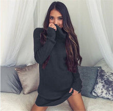 Load image into Gallery viewer, Women Autumn Winter V-Neck Long Sleeve Knit Bodycon Sweater Mini Dress Female Warm Party Dresses Ladies Clothing Femme Vestdiaos
