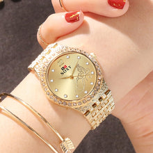 Load image into Gallery viewer, Women Watches Women Fashion Watch Luxury Diamond Women's Gold Wrist Watch Ladies Watch Women Gifts Stainless Steel Clock