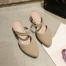 Load image into Gallery viewer, Women Spring Wedges Flat Shoes Ladies Pointy Toe Anti Skid Sandals Female Pleated Slingbacks Ankle Wrap Platform Casual Shoes