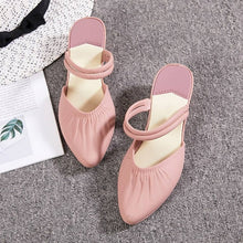 Load image into Gallery viewer, Women Spring Wedges Flat Shoes Ladies Pointy Toe Anti Skid Sandals Female Pleated Slingbacks Ankle Wrap Platform Casual Shoes