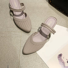 Load image into Gallery viewer, Women Spring Wedges Flat Shoes Ladies Pointy Toe Anti Skid Sandals Female Pleated Slingbacks Ankle Wrap Platform Casual Shoes