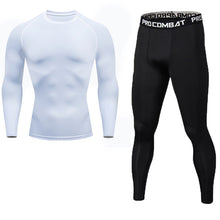Load image into Gallery viewer, Rexchi 2 pçs/set treino masculino ginásio de fitness compressão esportes terno roupas correndo jogging esporte wear exercício wo