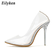 Load image into Gallery viewer, Eilyken Clear PVC Transparent Pumps Sandals Perspex Heel Stilettos High Heels Point Toes Womens Party Shoes Nightclub Pump 35-42