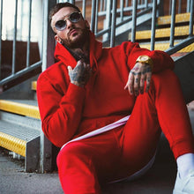 Load image into Gallery viewer, Neon Male Solid 2 Pieces Sets Tracksuit Men Brand Couple Wear Casual Autumn Winter Hooded Sweatshirt + Drawstring Jogging Pants