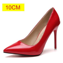 Load image into Gallery viewer, 2019 HOT Women Shoes Pointed Toe Pumps Patent Leather Dress High Heels Boat Shoes Wedding Shoes Zapatos Mujer Blue White