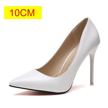 Load image into Gallery viewer, 2019 HOT Women Shoes Pointed Toe Pumps Patent Leather Dress High Heels Boat Shoes Wedding Shoes Zapatos Mujer Blue White