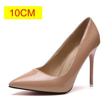 Load image into Gallery viewer, 2019 HOT Women Shoes Pointed Toe Pumps Patent Leather Dress High Heels Boat Shoes Wedding Shoes Zapatos Mujer Blue White