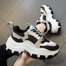 Load image into Gallery viewer, Women Chunky Sneakers Vulcanize Shoes Korean Fashion New Female Black White Platform Thick Sole Running Casual Shoe Woman 7cm