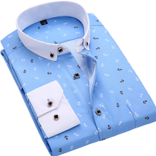 Load image into Gallery viewer, 2020 New Men Shirt Spring Long Sleeve Plaid Print High Quality Social Dress Causal Shirt Men Brand Clothing Camisa DS-110