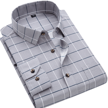 Load image into Gallery viewer, 2020 New Men Shirt Spring Long Sleeve Plaid Print High Quality Social Dress Causal Shirt Men Brand Clothing Camisa DS-110