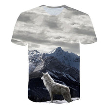 Load image into Gallery viewer, Men's New Summer Personalized O-neck T-Shirt Wolf Print T-Shirt 3D Men's T-Shirt Novelty Animal Tops T-Shirt Men's Short Sleeves