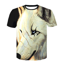 Load image into Gallery viewer, Men's New Summer Personalized O-neck T-Shirt Wolf Print T-Shirt 3D Men's T-Shirt Novelty Animal Tops T-Shirt Men's Short Sleeves