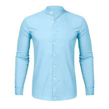 Load image into Gallery viewer, Dropshipping Fashion Men's Casual O-Neck Button Solid Beach Long Sleeve Top Blouse Casual Dress Women Korea style