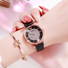 Load image into Gallery viewer, Tephea Top Brand Luxury Watches Women Alloy Analog Quartz Red Ladies Wrist Watch Rhinestone Leather Strap Purple Relogio 2019