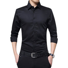 Load image into Gallery viewer, Brand 2019 New Men Business Shirts Long Sleeve Shirts Slim Fit Solid Formal Luxury Design casual Shirts Male Stylish Dress Tops