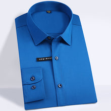 Load image into Gallery viewer, Men's Easy Care Solid Bamboo Fiber Dress Shirts Comfortable Soft Long Sleeve Elastic Non Iron Male Regular-fit Formal Tops Shirt