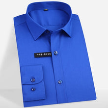 Load image into Gallery viewer, Men's Easy Care Solid Bamboo Fiber Dress Shirts Comfortable Soft Long Sleeve Elastic Non Iron Male Regular-fit Formal Tops Shirt