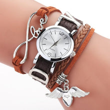 Load image into Gallery viewer, Duoya Brand Watches For Women Luxury Silver Heart Pendant Leather Belt Quartz Clock Ladies Wrist Watch 2019 Zegarek Damski