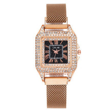 Load image into Gallery viewer, Woman Watch Square Luxury Diamond Quartz Wristwatch Women Watches Casual Magnetic Wrist Watch Women Elegant Ladies Female Clock
