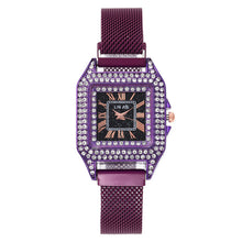 Load image into Gallery viewer, Woman Watch Square Luxury Diamond Quartz Wristwatch Women Watches Casual Magnetic Wrist Watch Women Elegant Ladies Female Clock