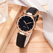 Load image into Gallery viewer, Casual Women Romantic Starry Sky Wrist Watch bracelet Leather Rhinestone Designer Ladies Clock Simple Dress Gfit Montre Femme