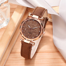 Load image into Gallery viewer, Casual Women Romantic Starry Sky Wrist Watch bracelet Leather Rhinestone Designer Ladies Clock Simple Dress Gfit Montre Femme