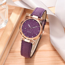Load image into Gallery viewer, Casual Women Romantic Starry Sky Wrist Watch bracelet Leather Rhinestone Designer Ladies Clock Simple Dress Gfit Montre Femme
