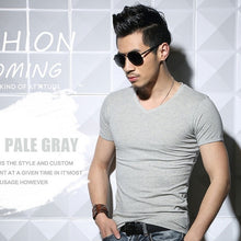 Load image into Gallery viewer, Lycra Men'S T Shirt Short Sleeve T-Shirt O-Neck Slim Solid Color Half Sleeved Tee Shirt 2019 MRMT