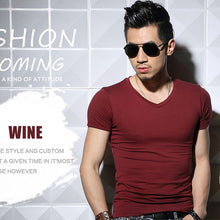 Load image into Gallery viewer, Lycra Men'S T Shirt Short Sleeve T-Shirt O-Neck Slim Solid Color Half Sleeved Tee Shirt 2019 MRMT