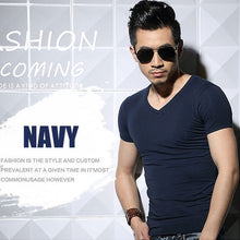 Load image into Gallery viewer, Lycra Men'S T Shirt Short Sleeve T-Shirt O-Neck Slim Solid Color Half Sleeved Tee Shirt 2019 MRMT