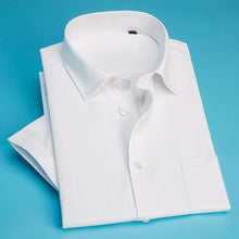 Load image into Gallery viewer, Men Short Sleeve Shirt Easy Care Formal Business Work Office Male Dress Shirts Regular Fit Plus Size 5XL