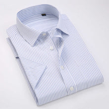 Load image into Gallery viewer, Men Short Sleeve Shirt Easy Care Formal Business Work Office Male Dress Shirts Regular Fit Plus Size 5XL