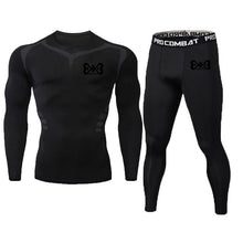 Load image into Gallery viewer, Rexchi 2 pçs/set treino masculino ginásio de fitness compressão esportes terno roupas correndo jogging esporte wear exercício wo