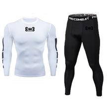 Load image into Gallery viewer, Rexchi 2 pçs/set treino masculino ginásio de fitness compressão esportes terno roupas correndo jogging esporte wear exercício wo